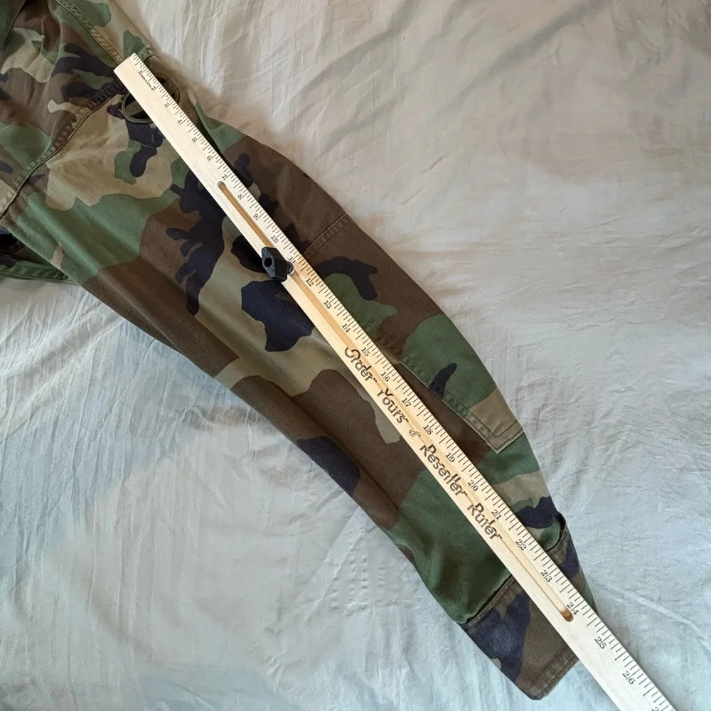 Vintage 90s Us Army Bdu Combat Coat Men’s Large Woodland Camo Forscom Patch - Picture 9 of 10